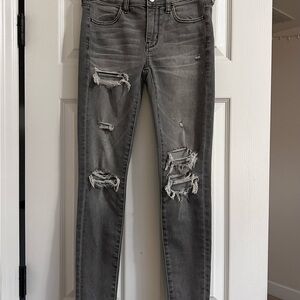 American Eagle Distressed Gray Women Jeans